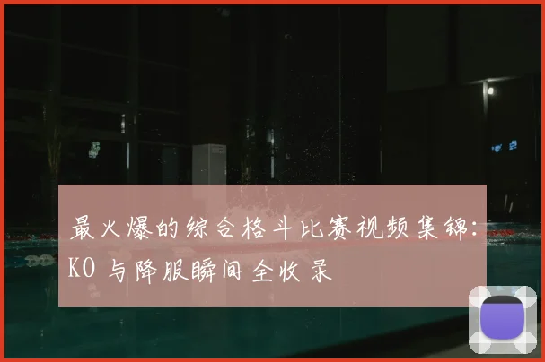 最火爆的综合格斗比赛视频集锦：KO 与降服瞬间全收录